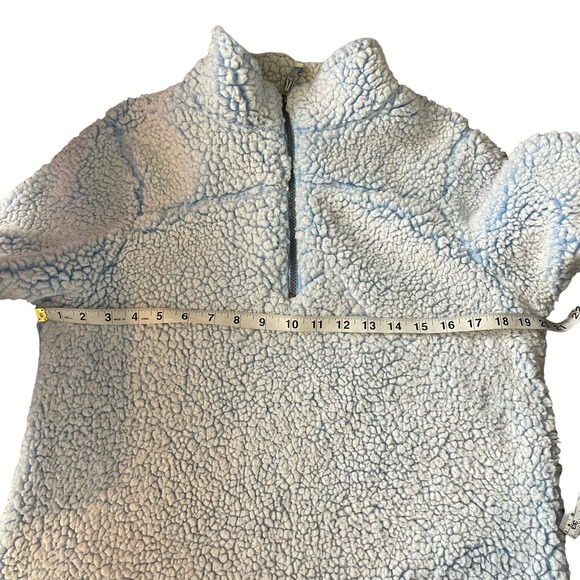 Green Tea Blue Soft Sherpa Sweater Size Medium - Picture 4 of 10